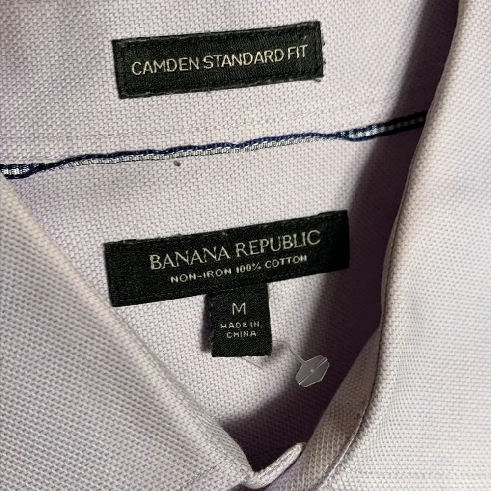Banana Republic Men's Liliac Camden Standard-Fit Birdseye Dress Shirt Medium